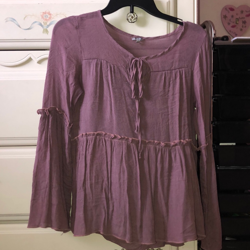 Plum flowy blouse